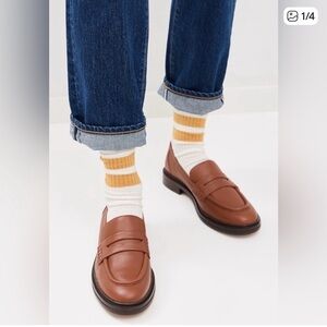 Madewell Brown Leather Penny Loafers Vernon Loafers